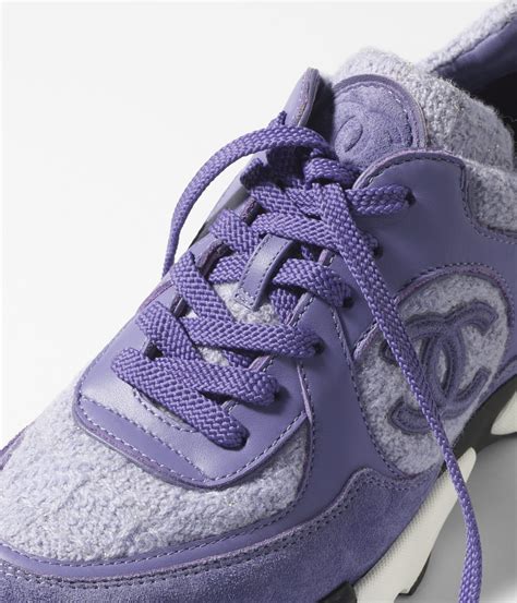 chanel calfskin sneakers|purple Chanel sneakers.